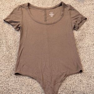 Nuuds brown ribbed body suit medium